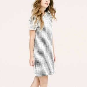 Lou & Grey Mini windowpane grid BlackWhite Dress